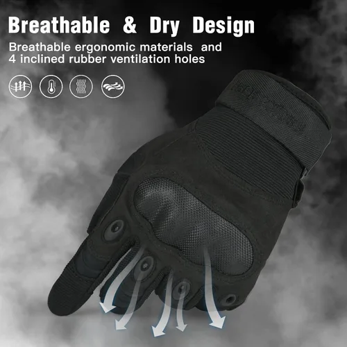 Vista 2 de FREE SOLDIER Outdoor Gloves for Men, Motorcycle Gloves for Cycling Hiking Camping Climbing, Airsoft Gloves for Paintball and Shooting