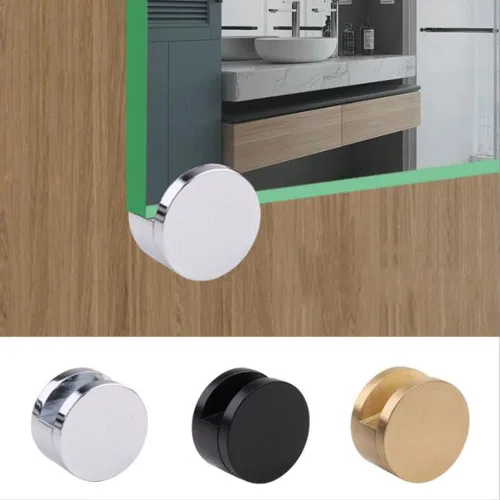 Vista 3 de 4 clips de vidrio de aluminio, abrazadera de vidrio de aluminio, clips de montaje de espejo, mini soporte de espejo, clips de soporte de pared