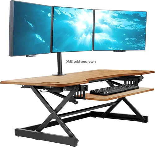 Vista 21 de Rocelco - Convertidor de escritorio para trabajar de pie con altura ajustable de 32 pulgadas - Estación de trabajo para computadora sentada o de pie
