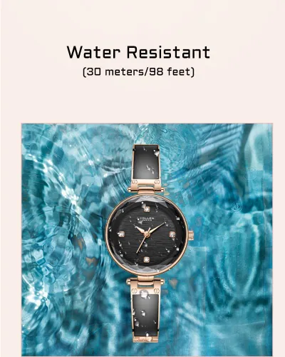 Vista 6 de Reloj de cuarzo para mujer, relojes analógicos de cuarzo de moda impermeables para mujer