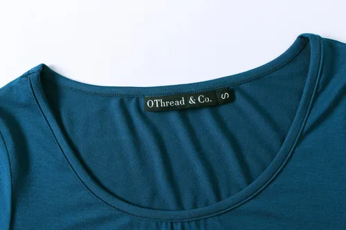 Vista 5 de Playera de manga corta, de OThread & Co., playera básica con cuello bote, para mujer