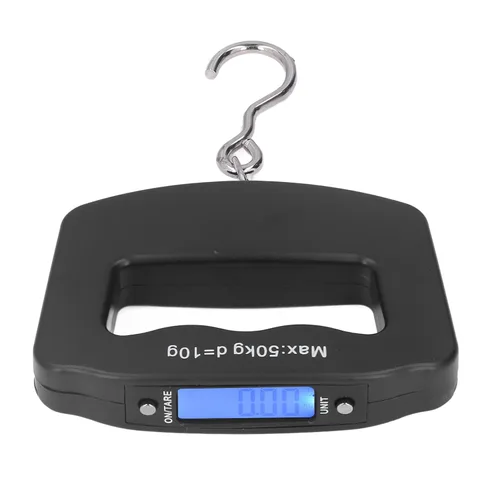 Vista 6 de Báscula colgante digital con gancho Dispositivo de pesaje electrónico portátil para uso de granja de pesca Pantalla LCD de alta precisión
