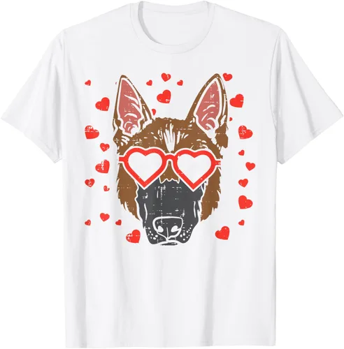 Vista 102 de Camiseta de regalo para perro con cara de pastor alemán, Negro, S