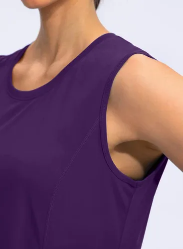 Vista 5 de YYV Camisetas de tirantes de entrenamiento para mujeres, ligeras, camisetas sin mangas para mujeres, tops de corte holgado para atletismo, correr