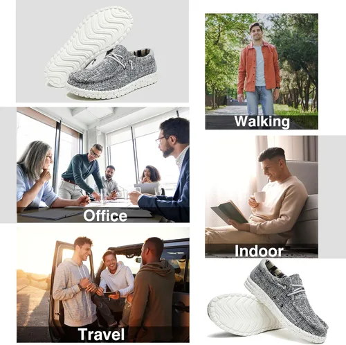 Vista 7 de Mocasines lavables a máquina para hombre, con cordones, informales, cómodos y transpirables, zapatos náuticos para el trabajo, suela suave, zapatos
