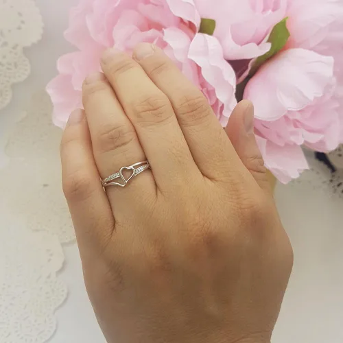 Vista 3 de Dazzlingrock Collection - Anillo de compromiso de oro blanco redondo de 0,08 quilates (ctw) de 10 quilates con diamantes blancos