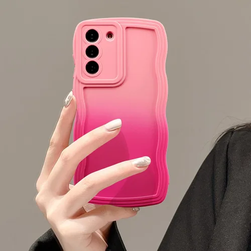 Vista 22 de UEEBAI Funda de silicona con marco ondulado para Samsung Galaxy A13 5G, lindo marco ondulado, ajuste delgado, a prueba de golpes, funda suave y Negro