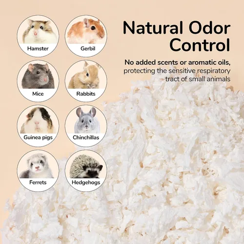 Vista 5 de Ropa de cama de papel natural suave 99% libre de polvo con control de olores, para hámsters, conejillos de indias, conejos, conejillos, conejillos