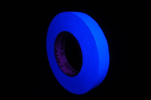 Vista 7 de 1 pulgada x 50 yardas UV luz negra reactiva fluorescente Gaffer cinta brillante decoración de fiesta (paquete de 4 rollos de 4 rollos x 50 yardas)