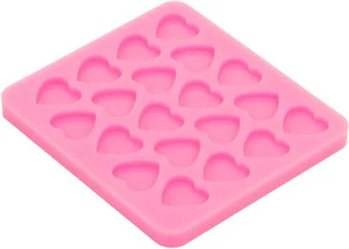 Vista 6 de 2 moldes de silicona de resina de corazón de 20 cavidades mini corazones de resina epoxi molde de fundición para joyería y colgantes, bricolaje