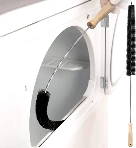 Vista 2 de MaximalPower Cepillo limpiador de trampa de escape para secadora de ropa, removedor de pelusa con cepillo de bobina largo para secadora