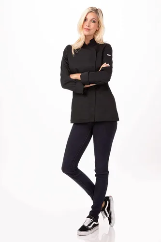 Vista 4 de Chef Works Marrakesh V-Series - Abrigo de chef para mujer