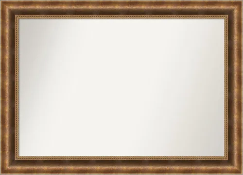 Vista 104 de Amanti Art Espejo de pared personalizado no biselado (25 x 25 pulgadas), marco de bronce acentuado, varios tamaños personalizados, espejo de baño