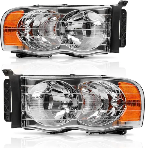 Vista 15 de DWVO Conjunto de faros LED DRL compatible con Dodge Ram 1500 1994-2001/Dodge Ram 2500 3500 94-02 de repuesto, carcasa negra Carcasa negra con Drl
