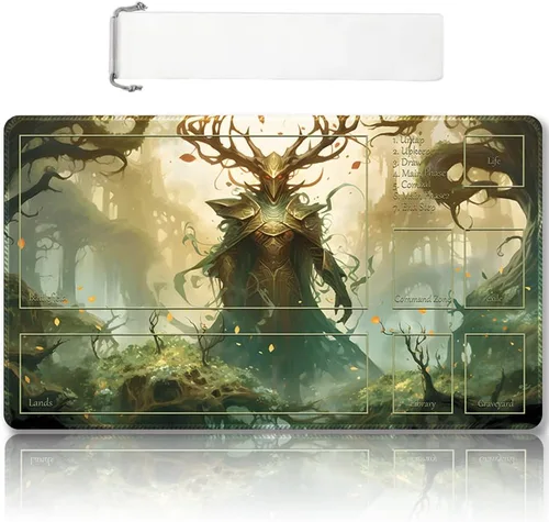 Vista 47 de Tapete de juego MTG cosido de alta calidad con zonas y respaldo de goma antideslizante, tapete de juego TCG para MTG y otros juegos de cartas, Dkt