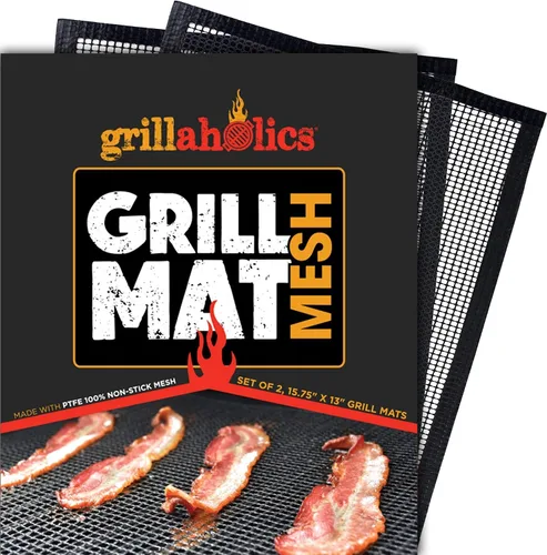 Vista 2 de Grillaholics Paquete de ahumador para principiantes, incluye alfombrilla de malla de acero inoxidable para ahumar