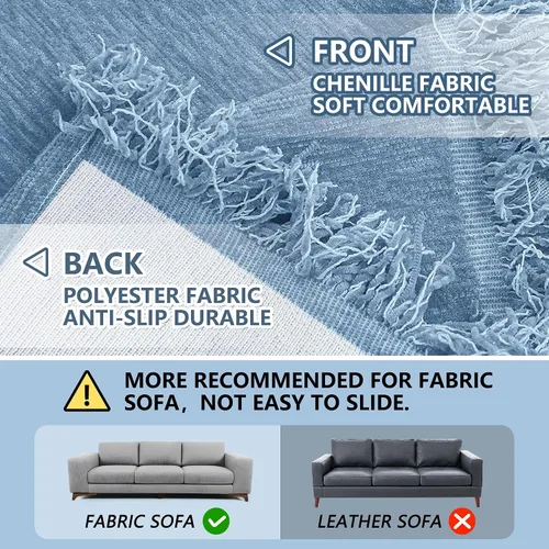 Vista 5 de Funda para Sofá Fundas de Sofá para Sofá de 3 Cojines Fundas de Sofá de Felpilla Gruesa Fundas de Cojines de Sofá para Loveseat Sofá Seccional