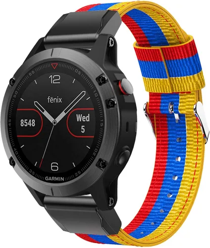 Vista 7 de Correa deportiva de nailon de ajuste rápido compatible con Garmin Fenix 5/Fenix 5 Plus/Forerunner 935/Approach S60/Quatix 5 Smartwatch