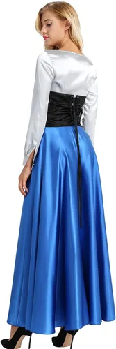Vista 4 de iiniim - Disfraz de sirena para mujer, 3 piezas, disfraz de princesa