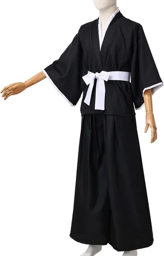 Vista 4 de GRACEART Kimono unisex de anime Yukata Kimono capa japonesa tradicional Samurai Hakama uniforme