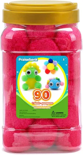 Vista 17 de Praisebank Pompones Negros - 2000 piezas, 1cm, Ideales para Artes y Manualidades, Bolas de Pompón en Frasco