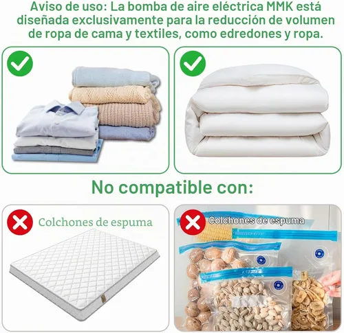 Vista 7 de Bomba de vacío eléctrica para bolsas de almacenamiento, compresión rápida de 55 W, universal para bolsas de menos de 1.5 pulgadas, voltaje