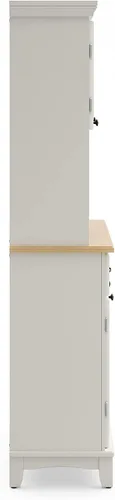 Vista 16 de Homestyles Buffet de Buffets Servidor Blanco Roto con Hutch y Tapa de Madera Natural
