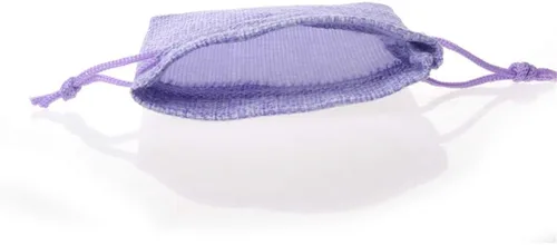 Vista 7 de Tvoip Paquete de 30 bolsas de arpillera con cordón, bolsas de regalo para bodas, fiestas y manualidades (morado claro, 4 x 5.5 pulgadas)