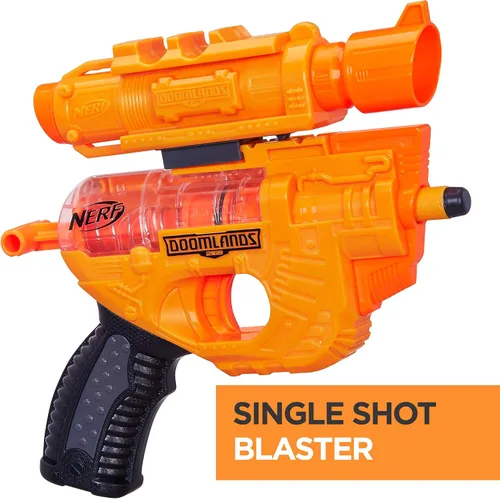 Vista 4 de Nerf Holdout Doomlands - Pistola de juguete con Detachablex de 1.575 in y 2 dardos oficiales Doomlands Elite para niños, adolescentes y adultos