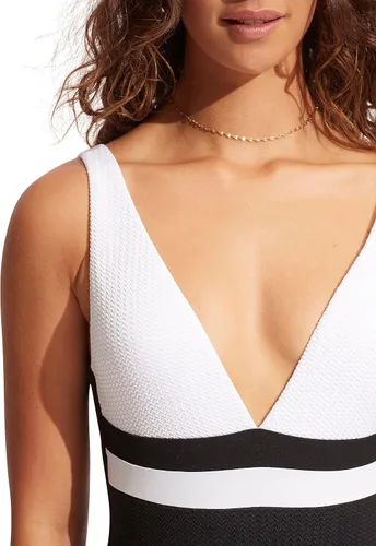 Vista 2 de Seafolly Traje de baño de una pieza con cuello en V estándar para mujer