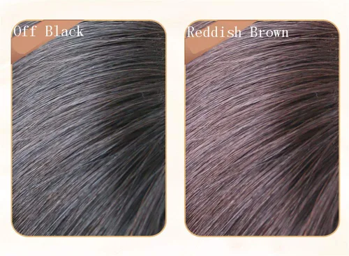 Vista 6 de Peluca de cabello humano con clip y flequillo, peluca para cabello fino para mujer, 8 pulgadas, marrón rojizo