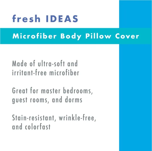 Vista 3 de Fresh Ideas Funda de almohada corporal de microfibra, 20 x 54 pulgadas, marfil, paquete de 2