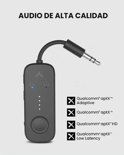 Vista 4 de Avantree Relé - Adaptador Bluetooth de avión para 2 AirPods o auriculares 1-negro