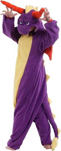 Vista 2 de GZHOK Adult Cartoon Animal Dinosaur Costumes Pajamas Christmas Halloween Cosplay