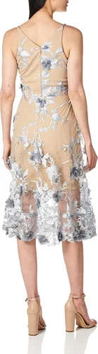 Vista 6 de Audrey- Vestido para mujer con tirantes tipo Spaghetti, estilo 3D, vestido floral.