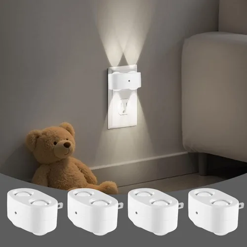 Vista 9 de Paquete de 4 luces LED nocturnas enchufables a la pared, luz nocturna enchufable, no regulable