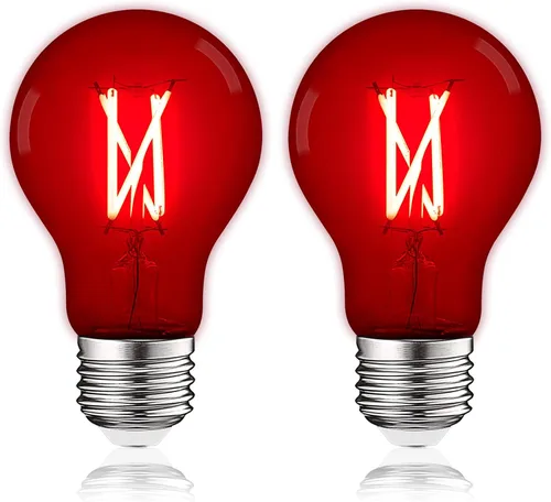 Vista 15 de LUXRITE Bombilla LED A19 Edison verde, 4.5 W (equivalente a 60 W), filamento de vidrio de color, certificación UL, base estándar E26