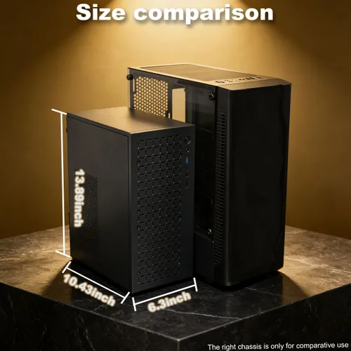 Vista 6 de TGDGAMER Caja Matx: Caja Micro ATX de Alto Flujo de Aire, Compatible con MATX, Mini-ITX, Caja Micro ATX delgada con Puerto I/O USB3.0x1, Negra