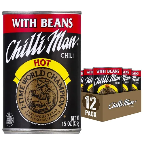 Vista 9 de CHILLI MAN Chili enlatado sin frijoles (paquete de 12), lata de 15 onzas