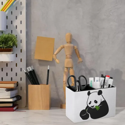 Vista 6 de Niapessel Portalápices para escritorio, lindo soporte para bolígrafo de comida de panda, organizador de bolígrafos de escritorio, organizador
