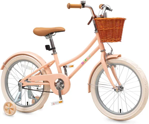 Vista 12 de Bixike Bicicleta de diseño retro para niñas con cesta y freno de posavasos para niños de 3 a 13 años, bicicleta de crucero de 14, 16, 18 pulgadas