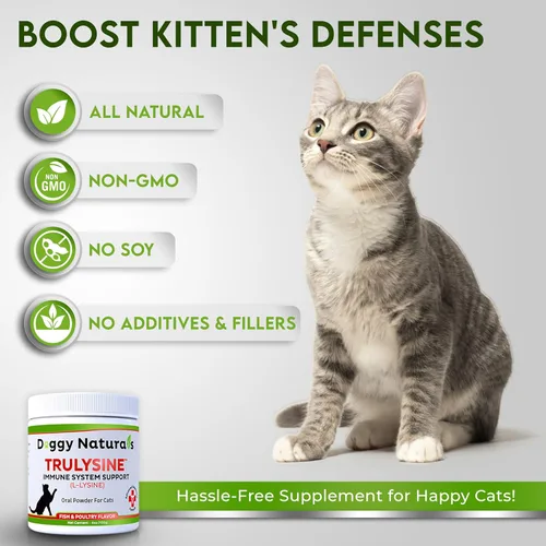 Vista 6 de Trulysine L-lisina para gatos Polvo oral de apoyo inmunológico de 4 oz/100 g – Gatos y gatitos de todas las edades, estornudos, secreción nasal