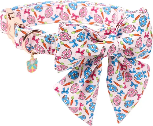 Vista 69 de DOGWONG Collar de otoño para perro con lazo, collar de moño para perro de Acción de Gracias, collar ajustable de algodón de otoño con hoja de arce