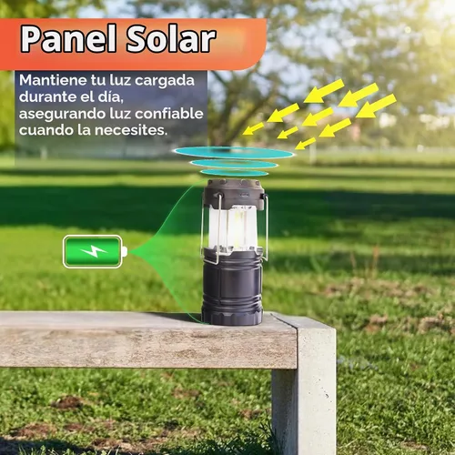 Vista 2 de Linterna de camping recargable, paquete de 2 – Linterna LED para campamento alimentada por batería, linterna solar impermeable para emergencias
