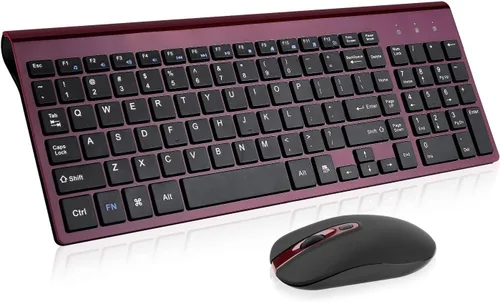 Vista 17 de Cimetech - Juego de teclado y mouse inalámbricos compacto de tamaño completo 2.4G, diseño ultradelgado y elegante para Windows, computadora
