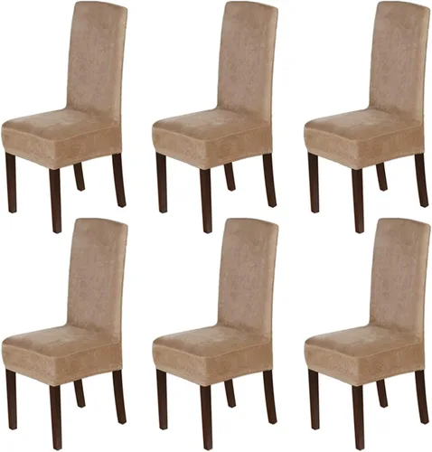 Vista 32 de Fundas elásticas de terciopelo para sillas de comedor, suaves, extraíbles y de comedor, color negro, 2