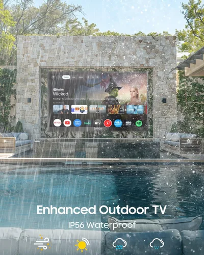 Vista 3 de SYLVOX Televisor de 43" Full Sun para exteriores con cubierta 600D, 2000 nits, IP56, 4K
