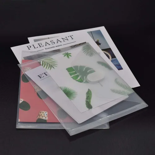 Vista 5 de PLESIU Tatane - Paquete de 12 sobres pequeños de plástico transparente con cierre de gancho y bucle, sobre de 5 x 7 pulgadas para recibo/cheque
