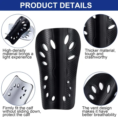 Vista 4 de ANCIRS 2 Pair Soccer Shin Guards for Youth, Breathable Shin Guard Sleeves for Football Games, Protective EVA Cushion for Youth Men & Women