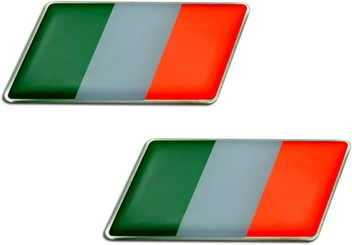 Vista 3 de 2 x (Par/Juego de 2) Emblema de la bandera italiana italiana placa de nombre rara para Aprilia Benelli Beta Motor Bimota Borile Cagiva Ducati Fantic